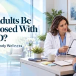 Amrit Mind Body Wellness clinician conducting an ADHD evaluation with an adult patient.