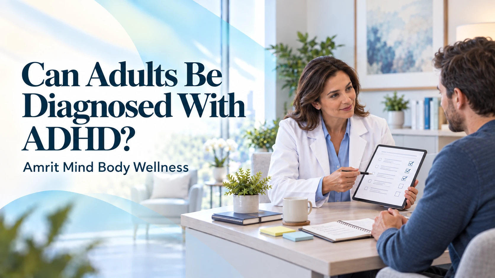 Amrit Mind Body Wellness clinician conducting an ADHD evaluation with an adult patient.